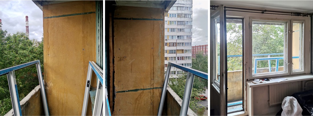 Лоджия в корабле до выполнения работ