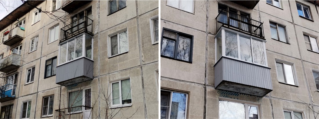 Холодное остекление балкона в панельной хрущевке