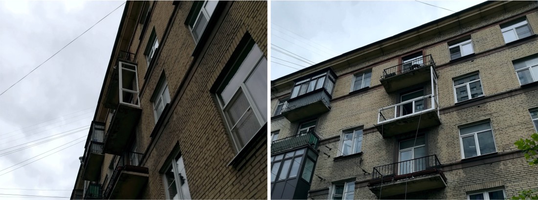 Остекление в пол балкона в сталинке