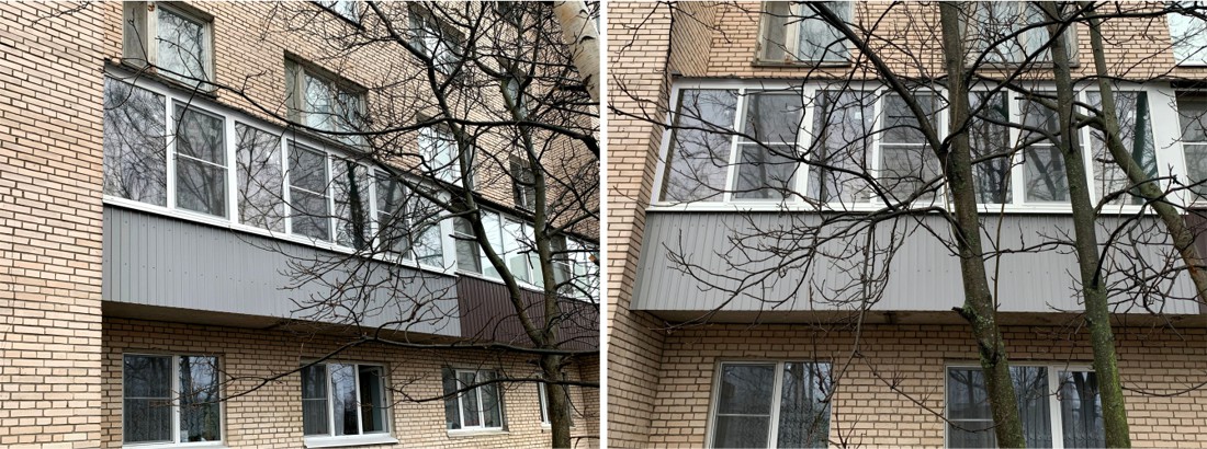 Наружная обшивка балкона профлистом