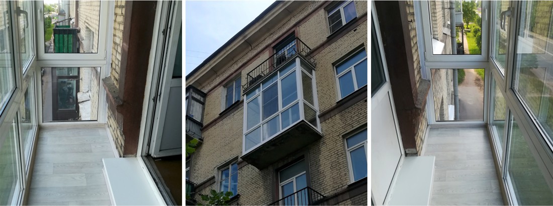 Панорамное остекление балкона в сталинке