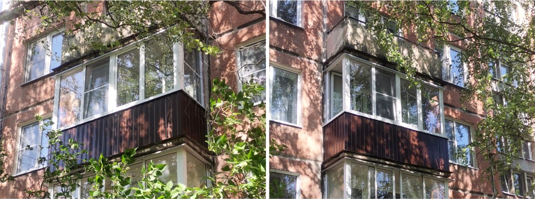 Теплое остекление балкона и обшивка перил