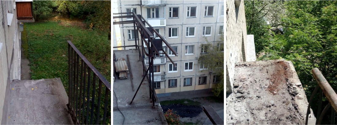 Демонтаж ограждения балкона