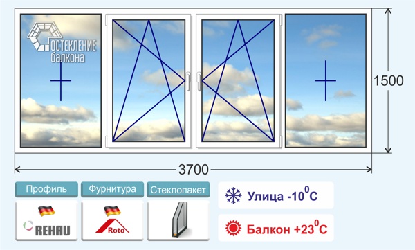 Лоджия Rehau в 504 серии